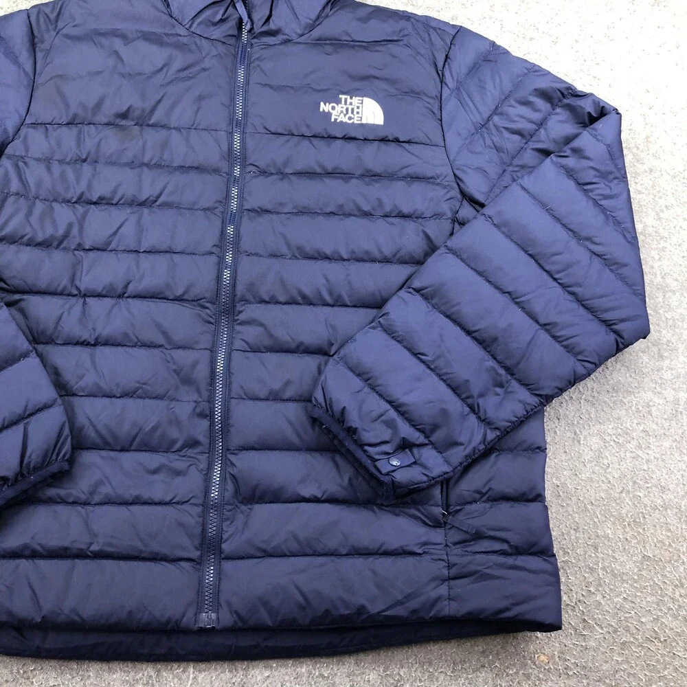 The North Face Jacket Mens Large Blue Puffer Full Zip Insulated Outdoor Warm